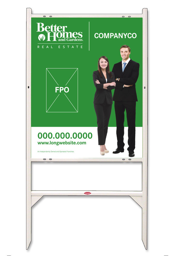 Better Homes and Gardens Real Estate Angle Iron Frame and Sign Panel Unit, 30"h x 24"w