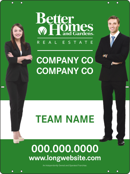 Better Homes and Gardens Real Estate Sign Panel, 24 GA Steel 24"h x 18"w