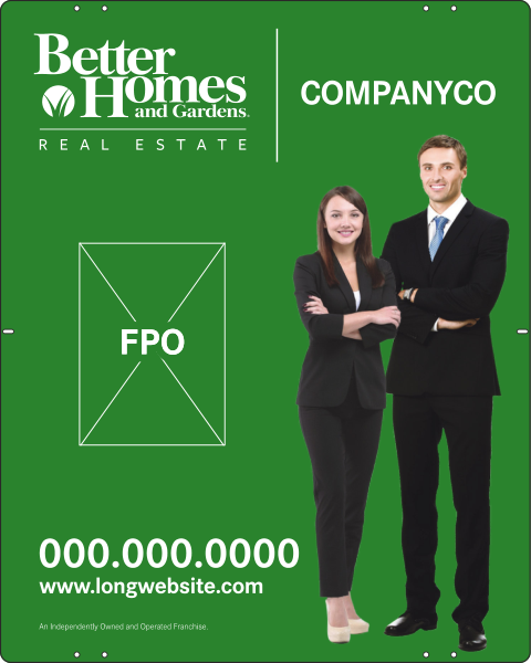 Better Homes and Gardens Real Estate Sign Panel, 24 GA Steel 30"h x 24"w