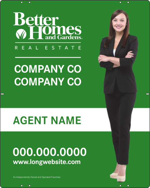 Better Homes and Gardens Real Estate Sign Panel, 24 GA Steel 30"h x 24"w