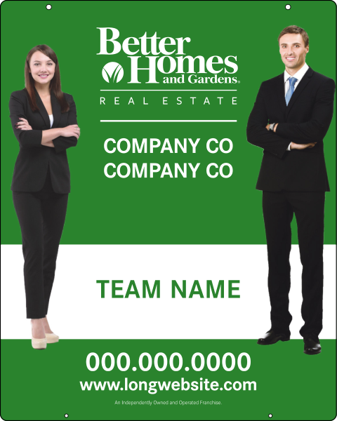 Better Homes and Gardens Real Estate Hanging Sign Panel, 30"h x 24"w, 3mm Aluminum Composite