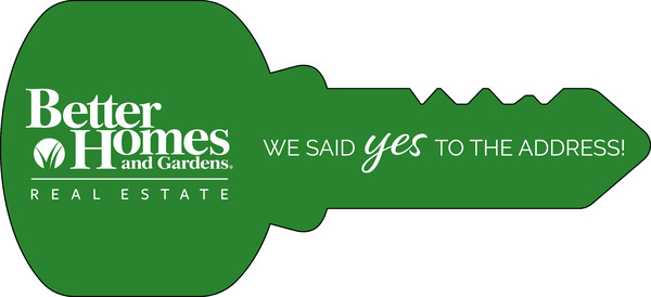 Better Homes and Gardens Real Estate Key Shaped Sign Panel, 16"h x 35"w, 3MM Aluminum Composite