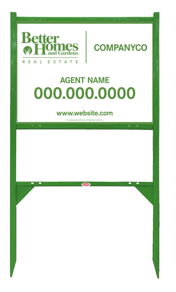 Angle Iron Frame And Agent Sign Panel Unit, 18"H X 24"W, Green