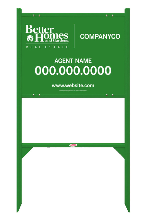 Angle Iron Frame And Agent Sign Panel Unit, 18"H X 24"W, Green