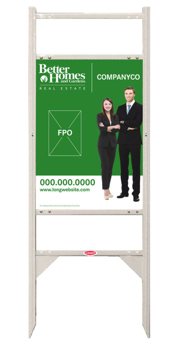 Better Homes and Gardens Real Estate Angle Iron Frame with Two Rider Inserts and Sign Panel Unit, 24"h x 18"w