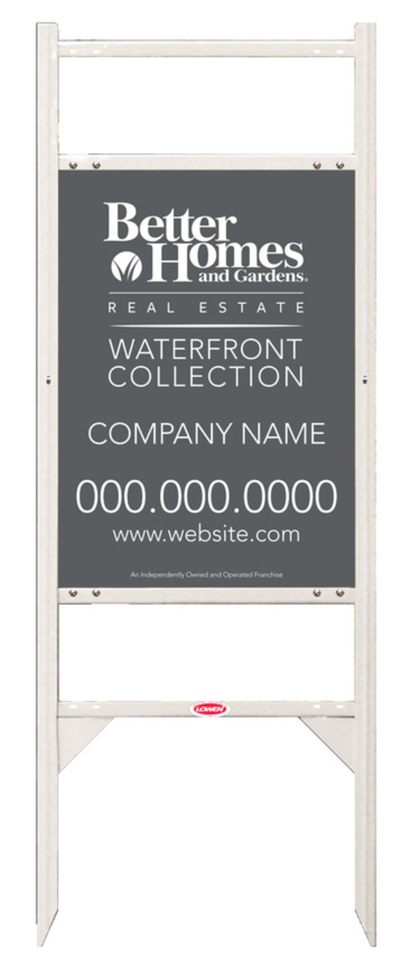 Waterfront Collection Angle Iron Frame And Sign Panel Unit With Two Rider Inserts, 24 GA Steel 24"H X 18"W