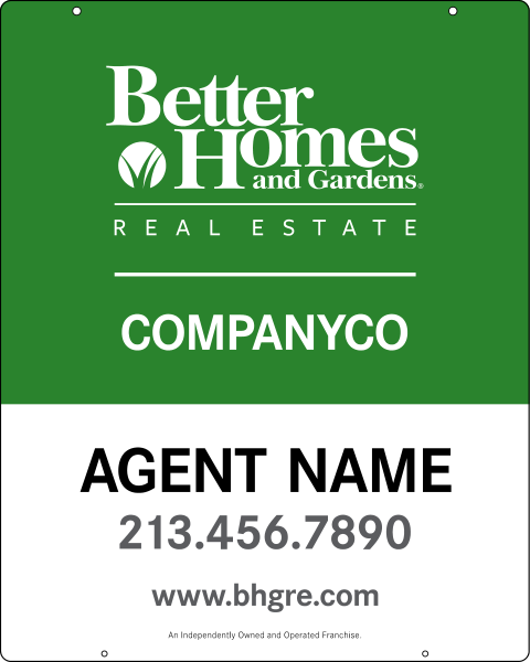 Hanging Agent Sign Panel , 30"H X 24"W, Steel