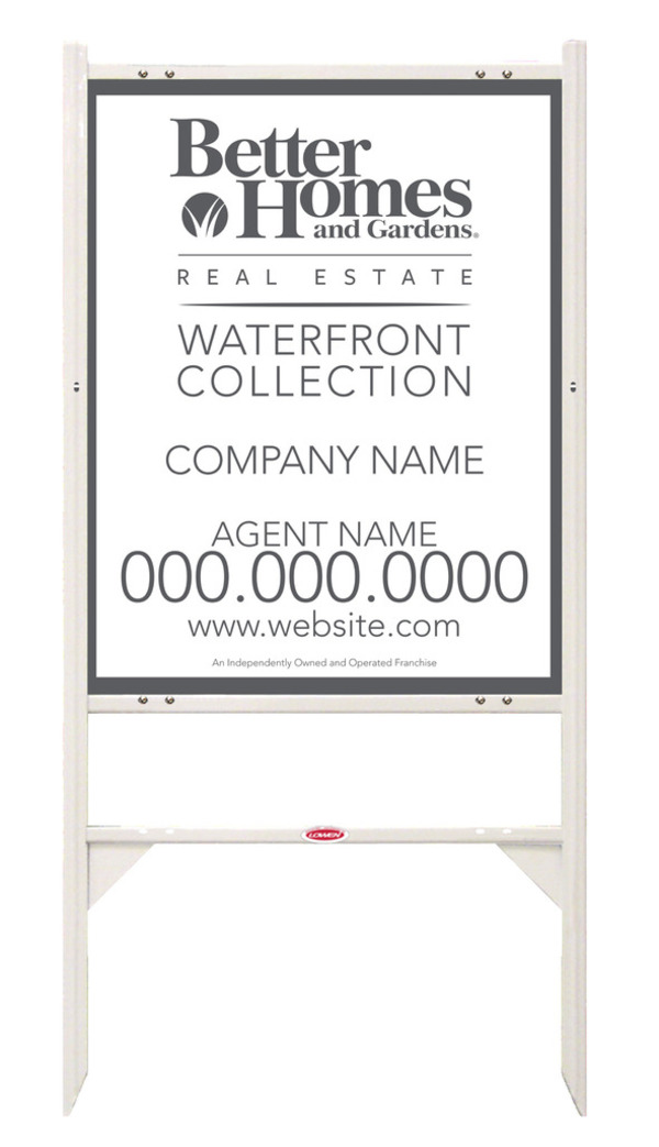 Waterfront Collection Agent Angle Iron Sign Frame And Panel Unit, 24 GA Steel 30"H X 24"W