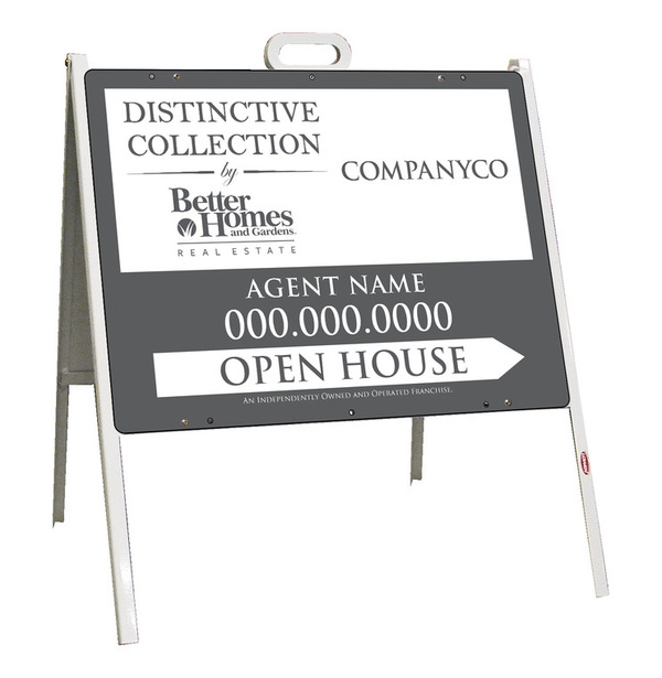 Open House Agent A-Frame And Sign Panel Unit, 18"H X 24"W Steel