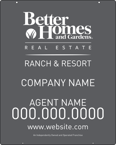Ranch And Resort Agent Hanging Sign Panel, 24 GA Steel 30"H X 24"W