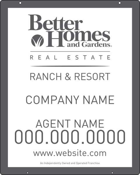 Ranch And Resort Agent Hanging Sign Panel, 24 GA Steel 30"H X 24"W