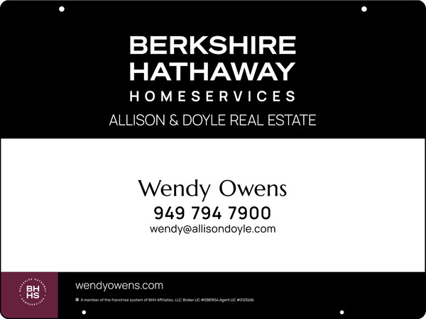 Hanging Agent Sign Panel, 18"H X 24"W, Steel