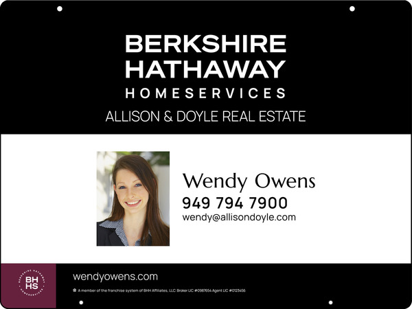 Hanging Agent Photo Sign Panel, 18"H X 24"W, Steel