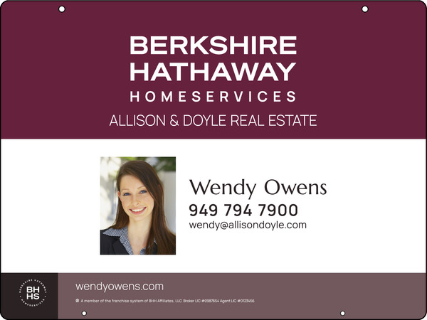 Hanging Agent Photo Sign Panel, 18"H X 24"W, Steel