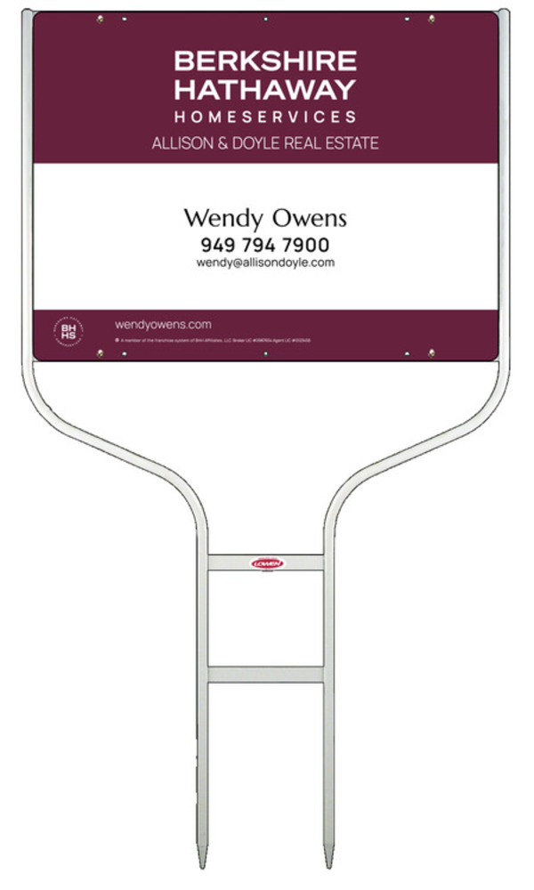 Round Rod Frame And Agent Sign Panel Unit, 18"H X 24"W, Steel