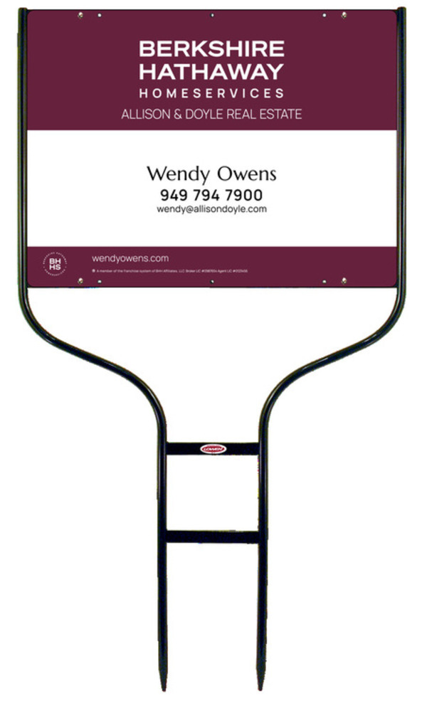 Round Rod Frame And Agent Sign Panel Unit, 18"H X 24"W, Steel