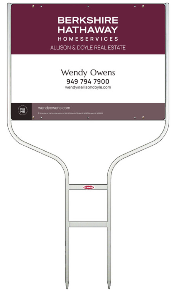 Round Rod Frame And Agent Sign Panel Unit, 18"H X 24"W, Steel