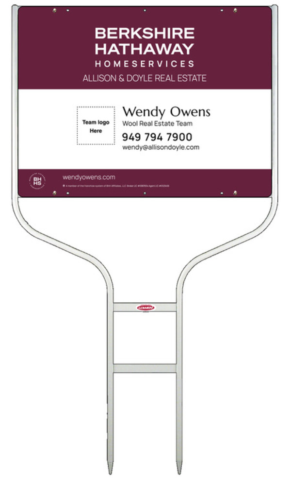 Round Rod Frame And Team Logo Sign Panel Unit, 18"H X 24"W, Steel