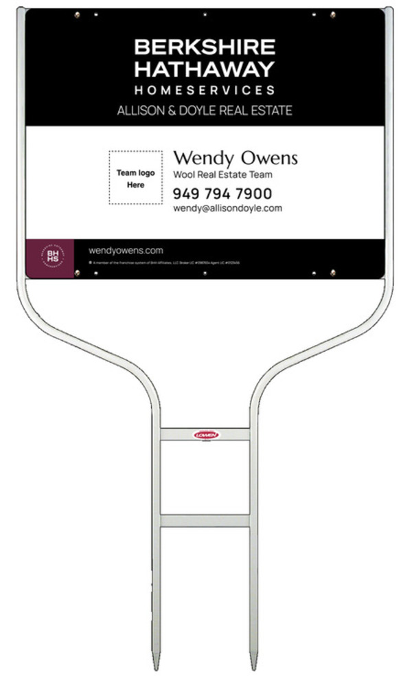 Round Rod Frame And Team Logo Sign Panel Unit, 18"H X 24"W, Steel