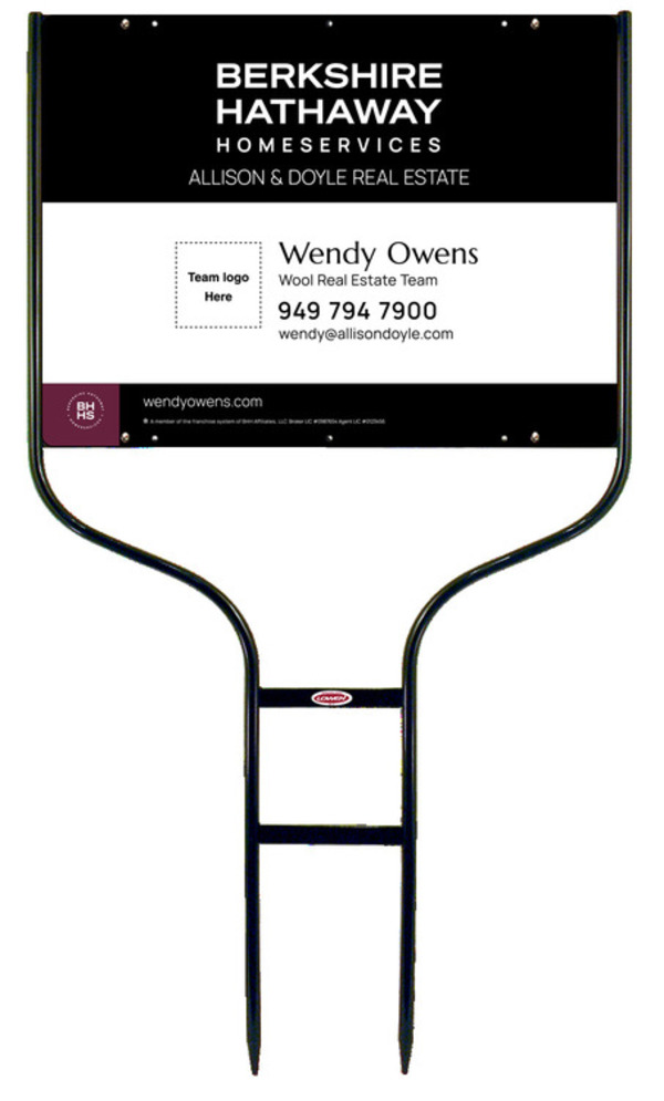 Round Rod Frame And Team Logo Sign Panel Unit, 18"H X 24"W, Steel