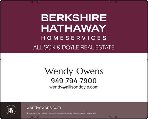 Agent Sign Panel, 24"H X 30", Steel