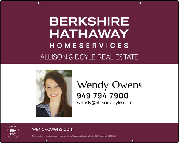 Hanging Agent Photo Sign Panel, 24"H X 30"W, Steel