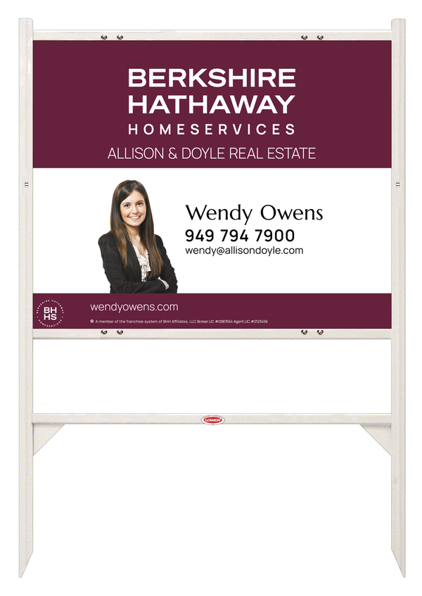Berkshire Hathaway HomeServices Angle Iron Frame and Cut Out Photo Sign Panel Unit, 24"h x 30"w, Steel