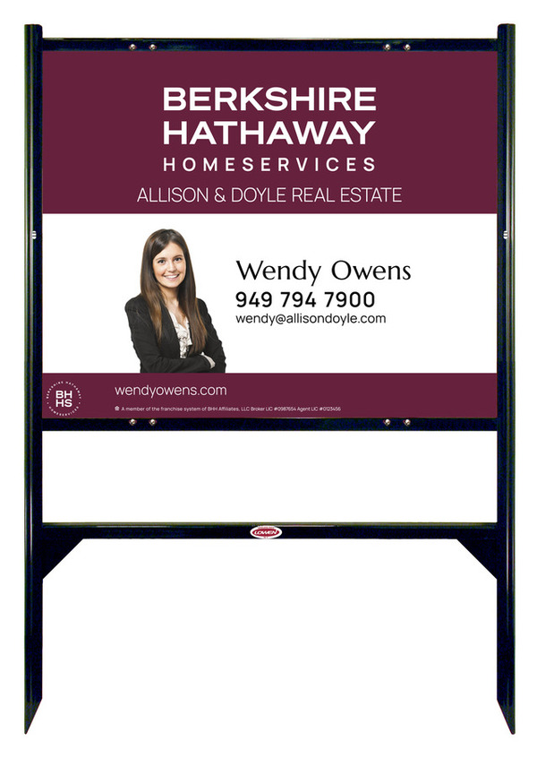 Berkshire Hathaway HomeServices Angle Iron Frame and Cut Out Photo Sign Panel Unit, 24"h x 30"w, Steel