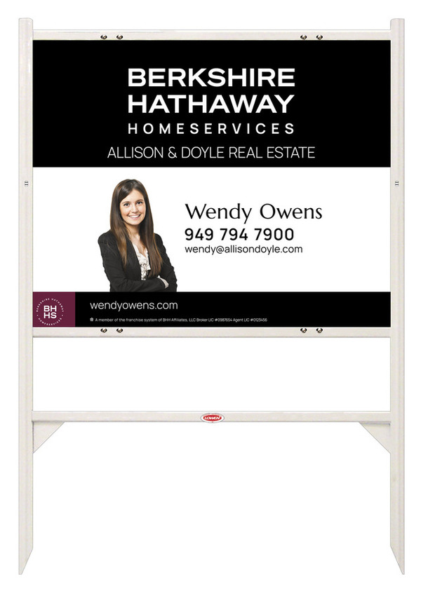Berkshire Hathaway HomeServices Angle Iron Frame and Cut Out Photo Sign Panel Unit, 24"h x 30"w, Steel
