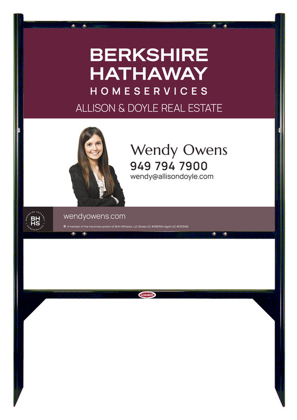 Berkshire Hathaway HomeServices Angle Iron Frame and Cut Out Photo Sign Panel Unit, 24"h x 30"w, Steel