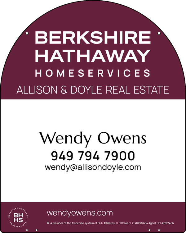 Hanging Arc Top Agent Sign Panel, 30"H X 24"W, Steel