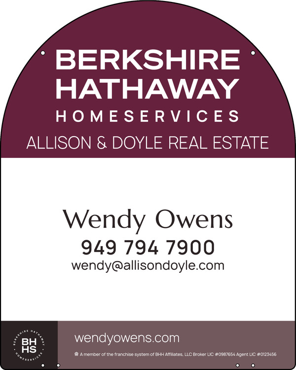 Reflective Hanging Arc Top Agent Sign Panel, 30"H X 24"W, 3mm Aluminum Composite