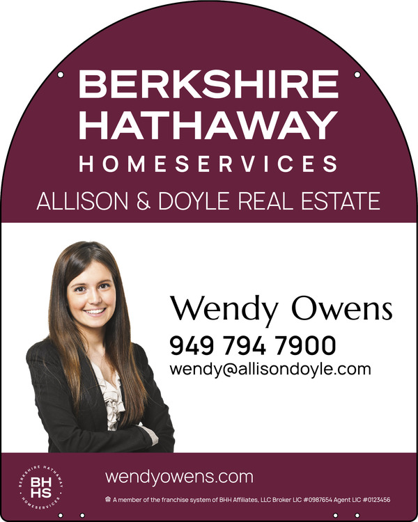 Berkshire Hathaway HomeServices Hanging Arc Top Cut Out Photo Sign Panel, 30"h x 24"w, Steel