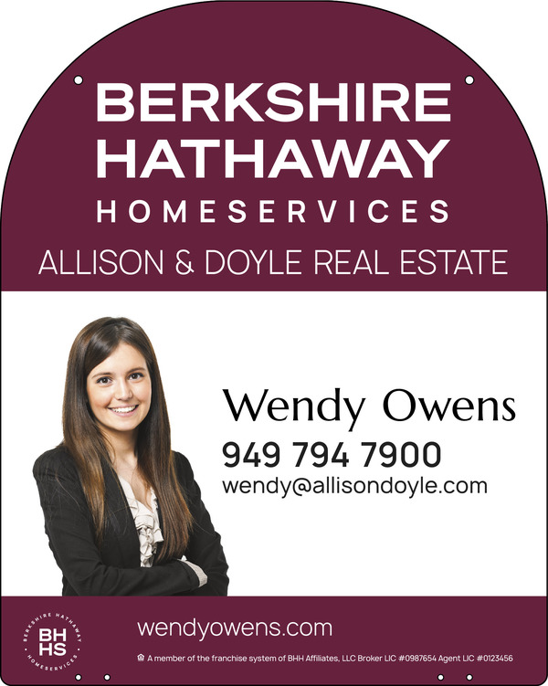 Berkshire Hathaway HomeServices Reflective Hanging Yard Arm Dome Cut Out Photo Sign Panel, 30"h x 24"w, 3mm Aluminum Composite