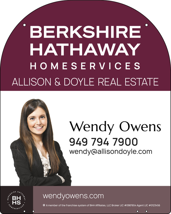 Berkshire Hathaway HomeServices Hanging Yard Arm Dome Cut Out Photo Sign Panel, 30"h x 24"w, 3mm Aluminum Composite