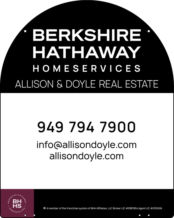 Hanging Arc Top Office Sign Panel, 30"H X 24"W, 3mm Aluminum Composite