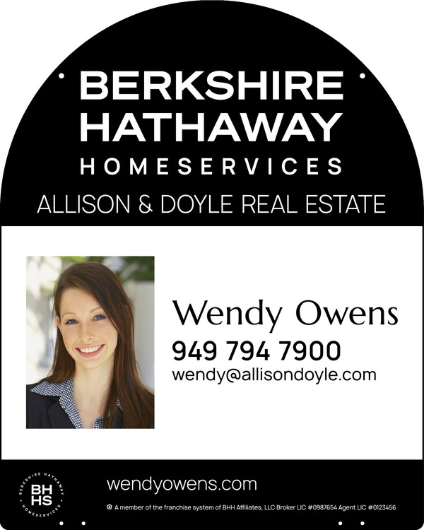 Reflective Hanging Arc Top Agent Photo Sign Panel, 30"H X 24"W, Steel