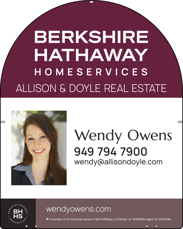 Arc Top Agent Photo Sign Panel, 30"H X 24", Steel