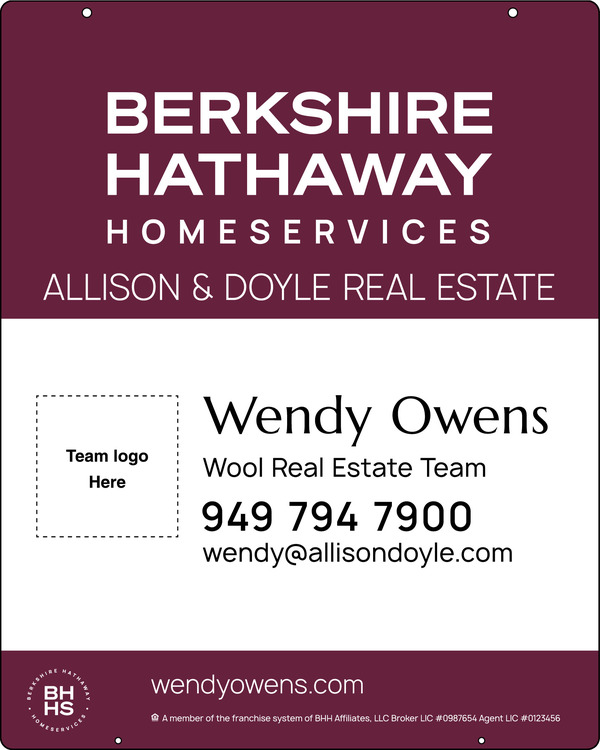 Reflective Hanging Team Logo Sign Panel, 30"H X 24"W, Steel