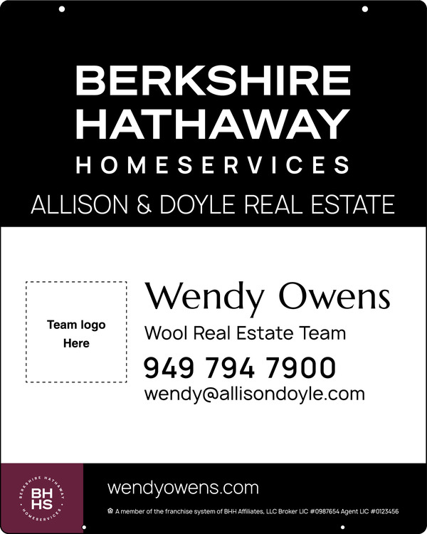 Reflective Hanging Team Logo Sign Panel, 30"H X 24"W, Steel