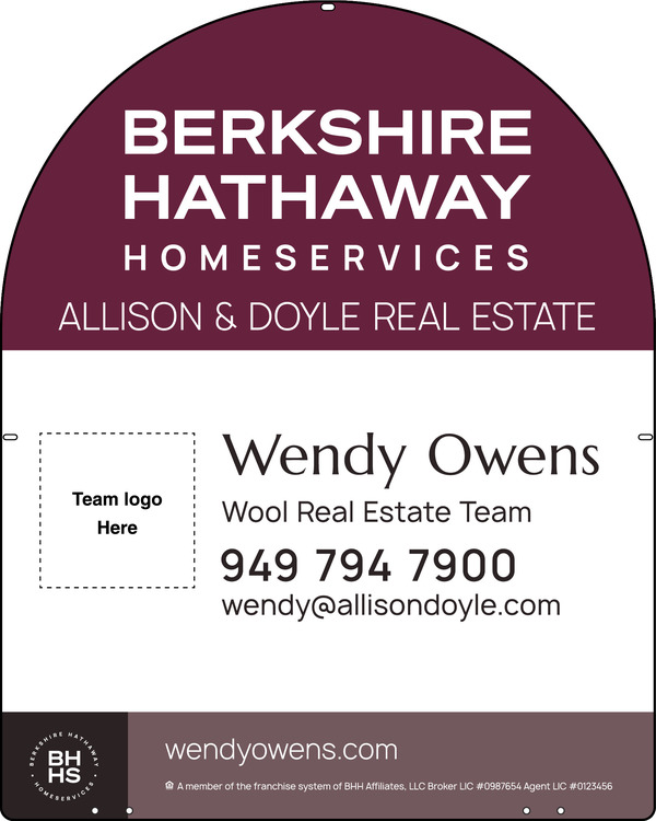 Arc Top Team Logo Sign Panel, 30"H X 24", Steel