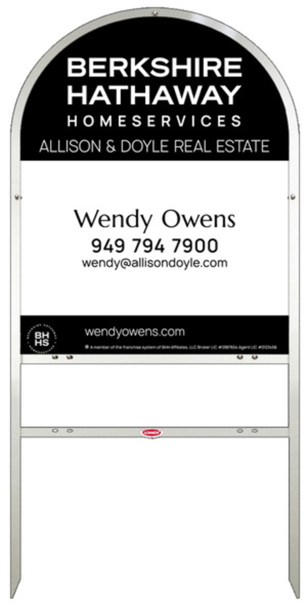 Arc Top Frame W/ 1 Rider Inserts And Agent Sign Panel Unit, 30"H X 24"W, Steel