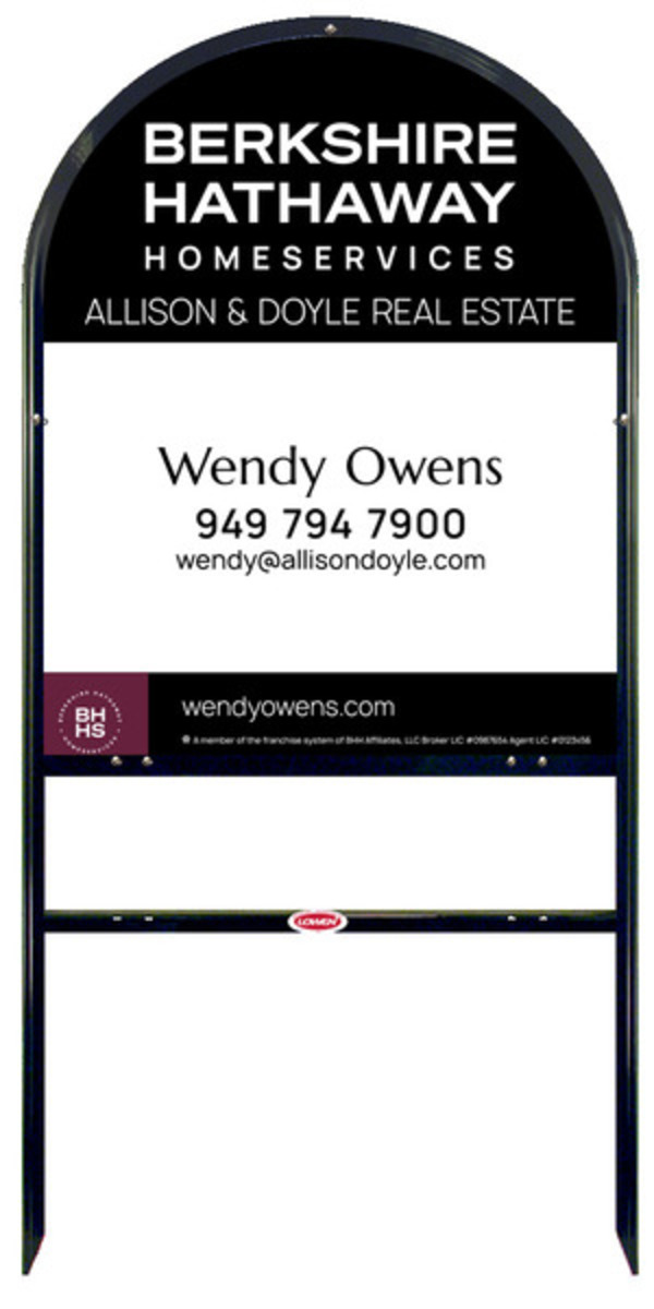 Arc Top Frame W/ 1 Rider Inserts And Agent Sign Panel Unit, 30"H X 24"W, Steel