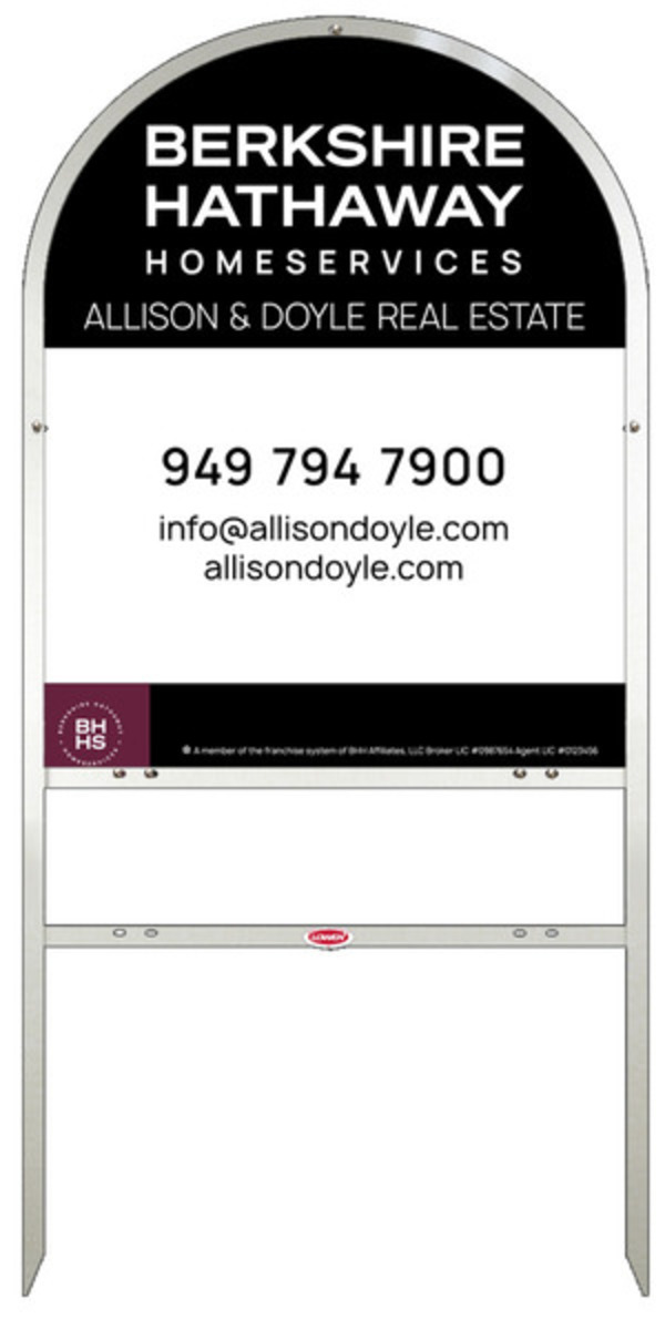 Arc Top Frame W/ 1 Rider Inserts And Office Sign Panel Unit, 30"H X 24"W, Steel