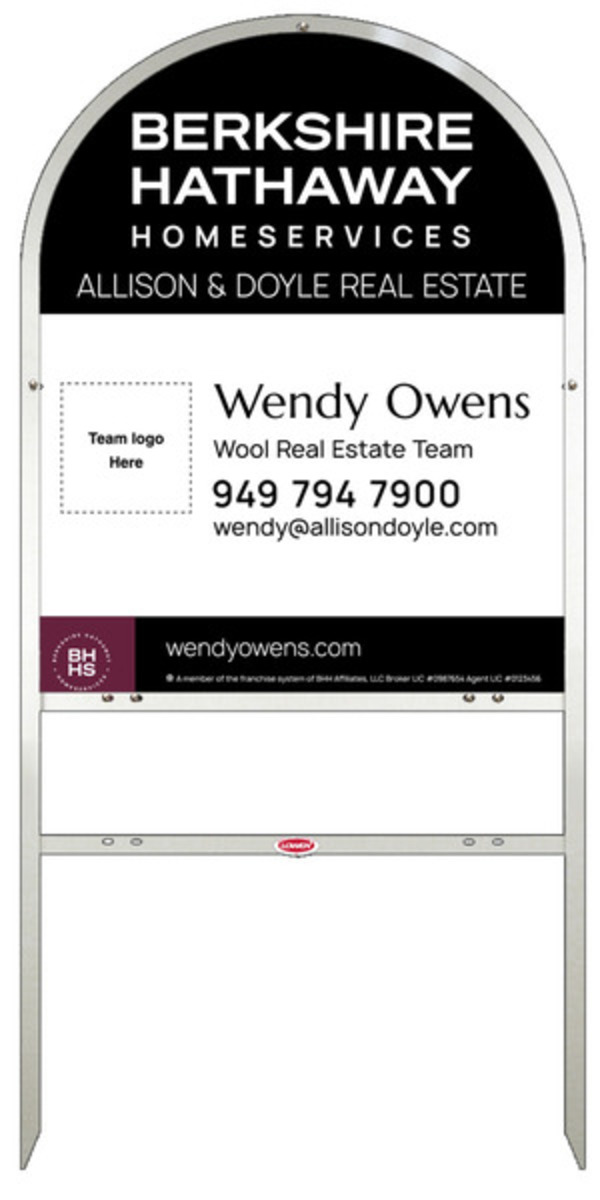 Arc Top Frame W/ 1 Rider Inserts And Team Logo Sign Panel Unit, 30"H X 24"W, Steel