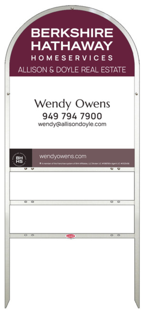 Arc Top Frame W/ 2 Rider Inserts And Agent Sign Panel Unit, 30"H X 24"W, Steel