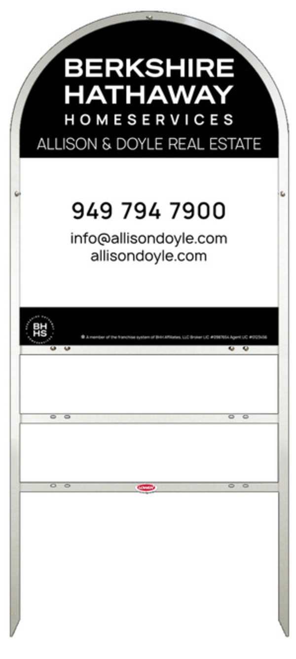 Arc Top Frame W/ 2 Rider Inserts And Office Sign Panel Unit, 30"H X 24"W, Steel