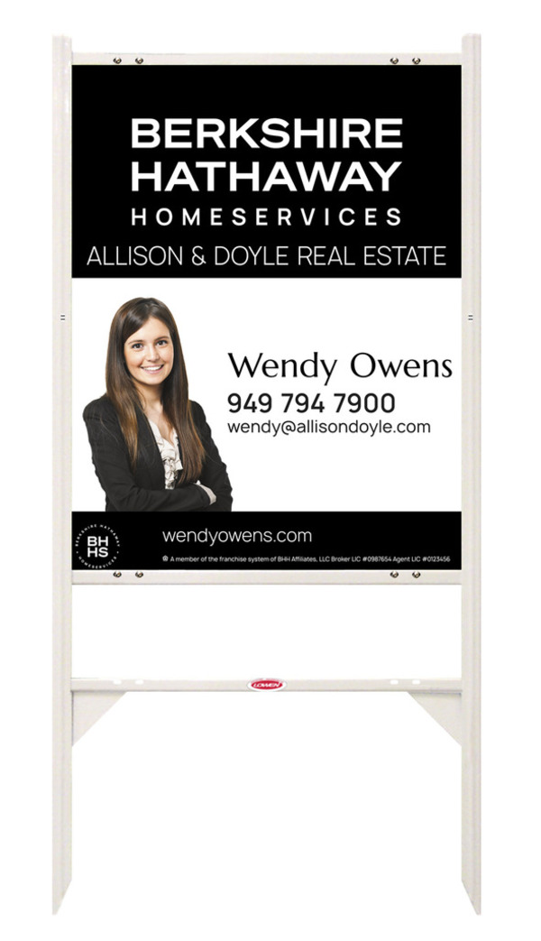 Berkshire Hathaway HomeServices Angle Iron Frame and Cut Out Photo Sign Panel Unit, 30"h x 24"w, Steel