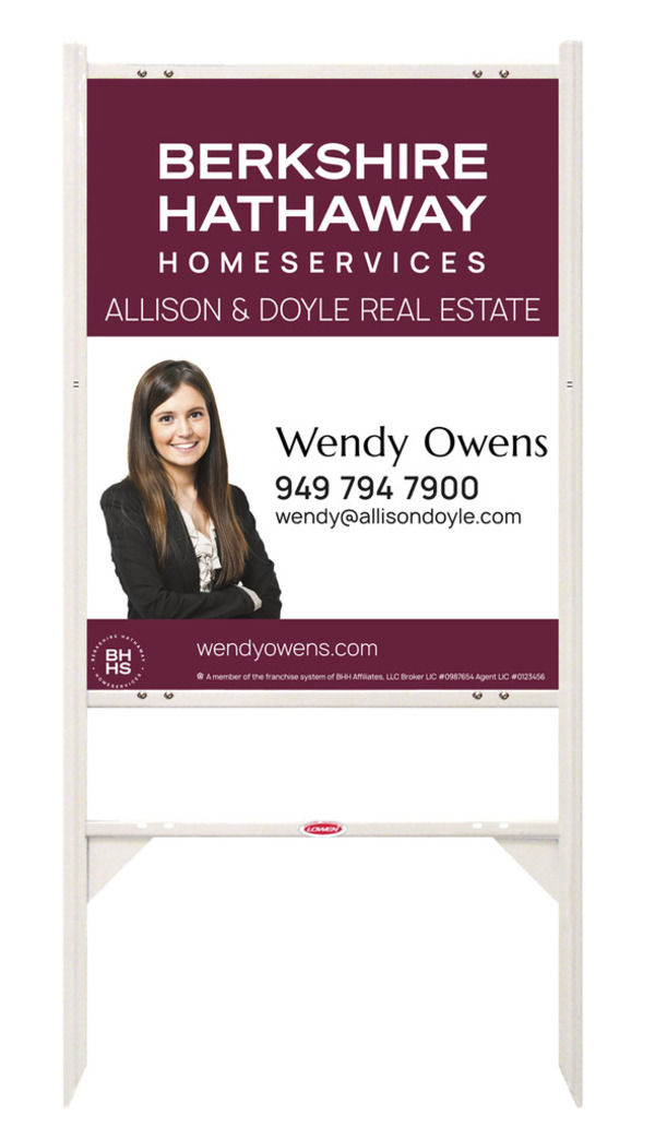 Berkshire Hathaway HomeServices Angle Iron Frame and Cut Out Photo Sign Panel Unit, 30"h x 24"w, Steel