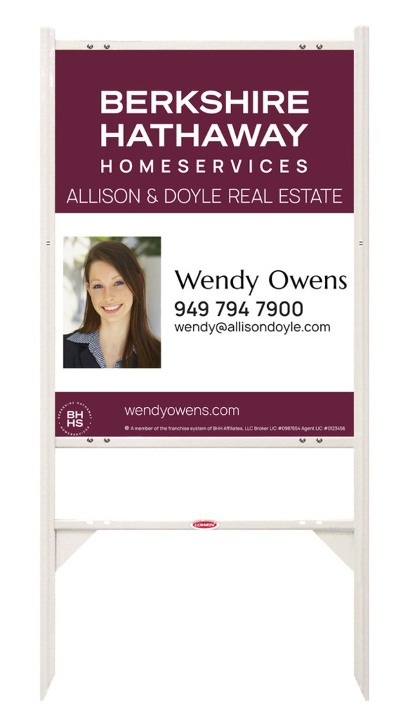 Angle Iron Frame And Agent Photo Sign Panel Unit, 30"H X 24"W, Steel